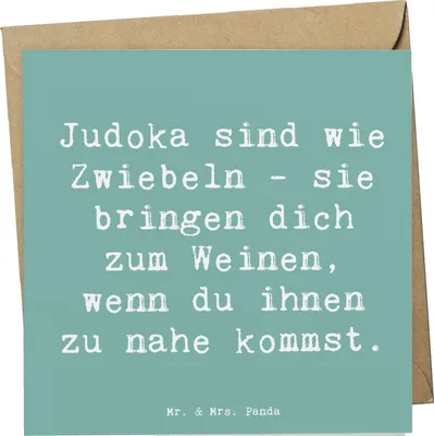 Produktbild von Mr. & Mrs. Panda Grußkarte Spruch Judo Zwiebel - Meeresbrise - Geschenk, Techniken, Glückwunschkarte, anlasskarte, humorvoll, doppelkarte, Teamsport, Sportler, Sport