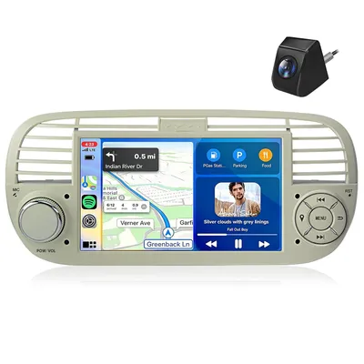 Produktbild von 7" Android 13 Carplay Android Auto 2+64G Autoradio für Fiat 500 2007-2015 Kamera GPS SWC NAVI WIFI BT RDS DSP DAB+