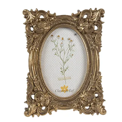 Produktbild von Clayre & Eef Bilderrahmen 10x15 cm Goldfarbig Polyresin