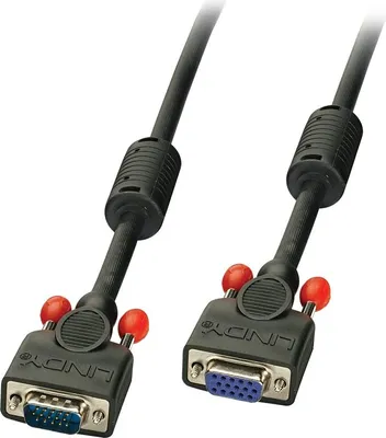 Produktbild von LINDY VGA Kabel M/F schwarz 0.5m HD15 M/F DDC-fähig