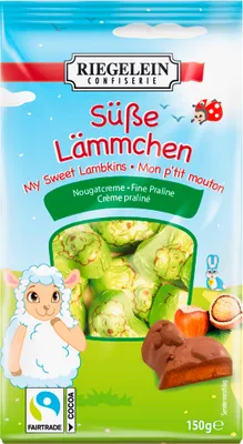 Obrázek produktu pro Riegelein Choco Easter Friends sladcí beránci s nugátovým krémem 150g