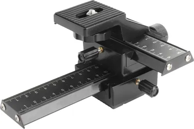 Zdjęcie produktu dla Suwak szyny ostrości makro, 4x, wykonany ze stopu magnezu i aluminium, do zbliżeń z gwintem 1/4 cala