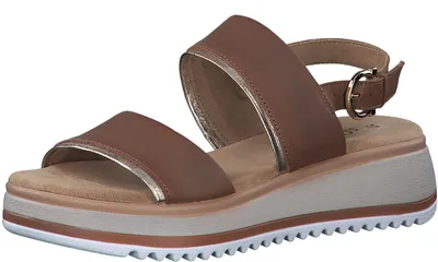 Produktbild von s.Oliver Damen Sandalen aus Leder Plateau, Braun (Cognac), 41 EU