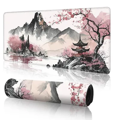 Image de Tapis de souris gaming XXL, 900 x 400 mm, rose, avec base en caoutchouc antidérapante
