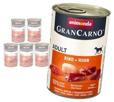 Zdjęcie produktu dla Animonda GranCarno Adult 6x400g Mokra Karma Dla Psa z Wołowiną i Kurczakiem