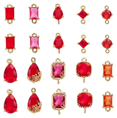 Kristall-Anhänger-Set für DIY-Schmuck, 20 Stück, Messing, Zirkonia