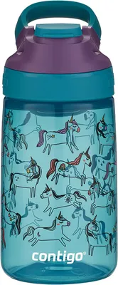 Image de Gourde ContiGo! Gizmo Sip pour enfants, gourde robuste sans BPA, 100 % étanche, boisson intuitive sur simple pression d'un bouton, nettoyage facile, idéale pour la crèche, la garderie, l'école, le sport, 420 ml