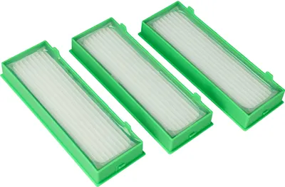 Zdjęcie produktu dla vhbw 3x Filtr do odkurzacza kompatybilny z odkurzaczem Vorwerk Kobold VR300, VR-300, VR-200, VR200 - Filtr HEPA Zielony Biały