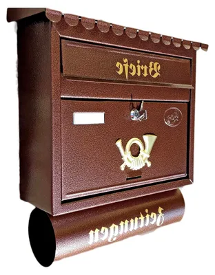 Produktbild von Briefkasten, Kupfer, Wandmontage, Modern, Vorder, Katalogeinwurf mit Zeitungsrolle, Abschließbar