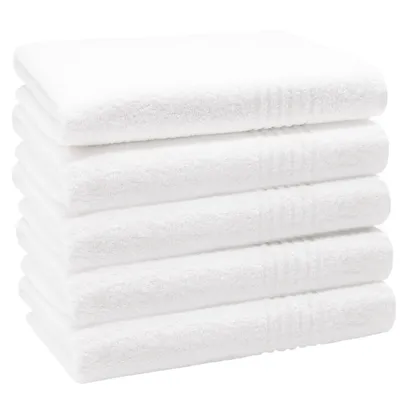 Produktbild von Duschtuch 5er Set, Baumwolle, 70x140 cm, weiß