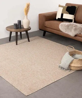 Produktbild von Unyqoos® Kurzflor-Teppich quadratisch 300 x 300 cm – Lush Beige, weiches Kunststoff, farbecht & strapazierfähig