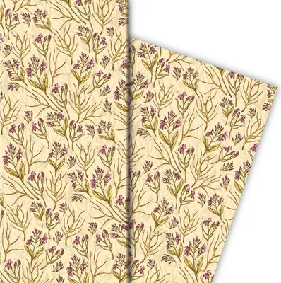 Produktbild von Zartes Geschenkpapier zum Einpacken mit Streu Blumen, rosa 32 x 48cm - G10237, 32 x 48cm