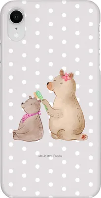 Produktbild von Mr. & Mrs. Panda Iphone XR Handyhülle Bär Kind - Grau Pastell - Geschenk, Mutti, Muttertag, Familie, Premium Kunststoff, Bären, Handy Case