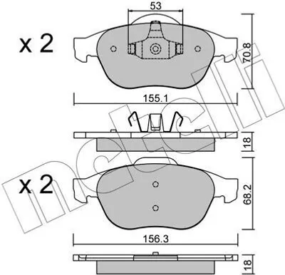 Produktbild von METELLI Bremsbeläge Satz Vorne Bremsklötze für RENAULT LAGUNA II Grandtour (KG0/1) 22-0336-0