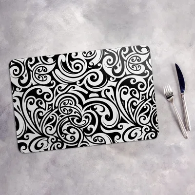 Produktbild von Tischset 6x45x30 cm + 6x10fi cm Platzset Tischmatte Platzmatte Untersetzer - Ornamente Abstrakt