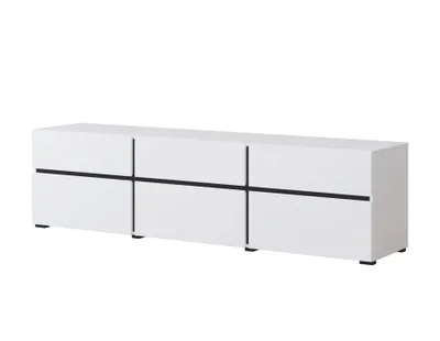 Zdjęcie produktu dla Szafka RTV CROSS 3K3S 180cm biała/czarna