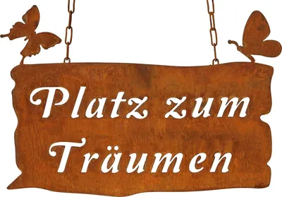Produktbild von Rost Schild Platz zum Träumen 50cm x 32cm  Edelrost Schild Gartendeko rostige Gartendekoration