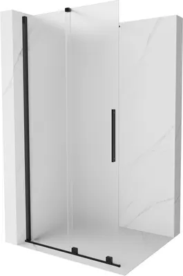 Obrázek produktu pro Mexen Velar sprchová stěna posuvná Walk-in 100 x 200 cm, matné sklo 8 mm, černá - 871-100-000-33-70