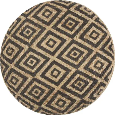 Obrázek produktu pro vidaXL Ručně vyráběný podsedák Pouf Black 45 x 30 cm Juta