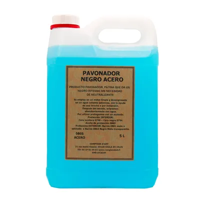 Imagen del producto de Comptoir d'Art - Pavonador (0805A) Para Acero Sin tralizante - Pavonado en Frío - Acabado para Acero (5 L)