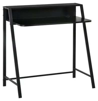 Immagine prodotto di Scrivania in stile ufficio, elegante - Metallo - Nera - Ideale per l'ufficio domestico e lo studio
