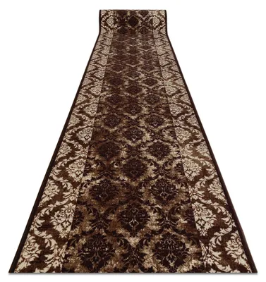 Image de TAPIS DE COULOIR  antidérapant ROMANCE 100 cm marron  marron 100x390 cm