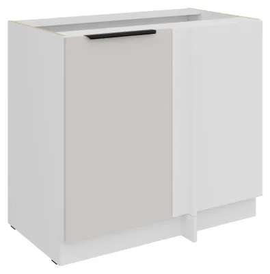 Produktbild von Küchen Eckunterschrank 105 cm COMO Kaschmir beige matt + Weiß matt Küche Küchenzeile Küchenblock Einbauküche