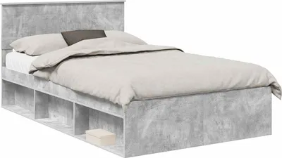 Immagine prodotto di vidaXL Giroletto con testiera in cemento 120 x 200 cm materiale a base di legno