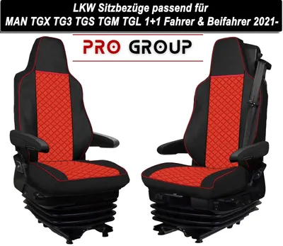 Obrázok produktu pre Poťahy sedadiel MAN TGX TG3 TGS TGM TGL Poťahy sedadiel Eco-Leather RED 2021-