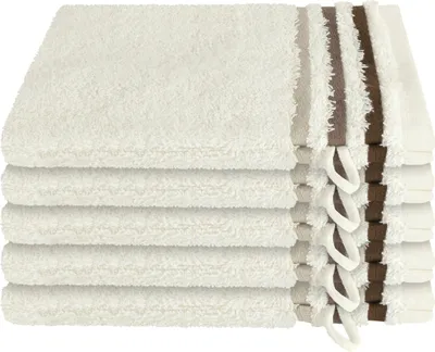 Produktbild von Schiesser Frottier Waschhandschuh Skyline Color im 5er Set | 100% Baumwolle aus nachhaltiger Produktion | saugstark, weich, farbecht | 16x22cm | Creme