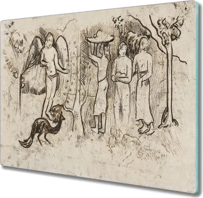 Produktbild von Coloray Schneidebrett Herdabdeckplatte 60x52 cm Kochplattenabdeckung Hackbrett Küchenbrett - Gauguin Eingeborene