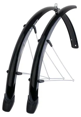 Zdjęcie produktu dla Błotniki Orion 28"x 48 mm czarny kpl. z chlapaczem, punkty na przewody