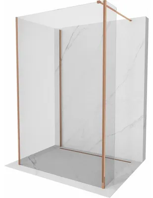 Produktbild von Mexen Kioto Duschabtrennung Walk-in 135 x 70 x 40 cm, transparent, roségold - 800-135-070-221-60-00-040