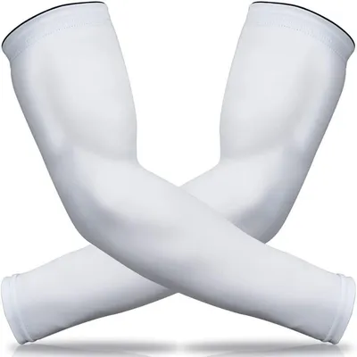 Produktbild von Kompressions Arm Sleeves Herren Damen UPF 50 UV-Schutz Atmungsaktiv Kühlend Rutschfest XXL Weiß