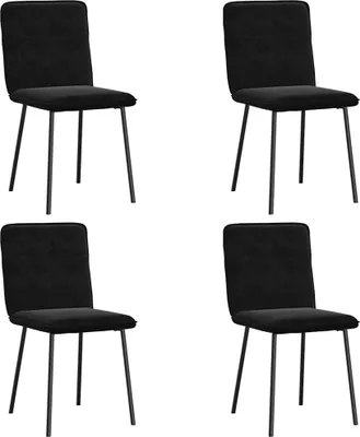 Immagine prodotto di vidaXL Sedie da pranzo 4 pezzi in velluto nero