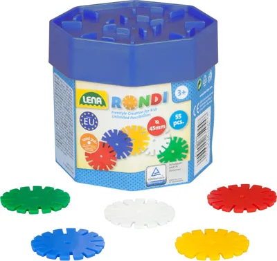 Produktbild von LENA Steckspiel Rondi 45mm 55 teile in bunten Farben