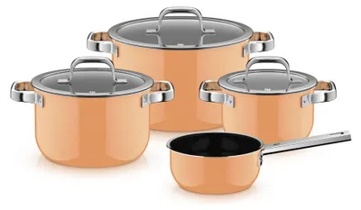 Image de WMF Fusiontec Mineral Pro, Topf-Set, 4-teilig, Papaya Orange 3201114057 4000530759467