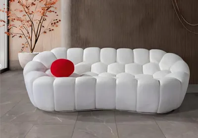 Immagine prodotto di Divano imbottito bianco di design a 3 posti divano da salotto a tre posti nuovo