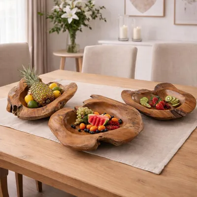 Produktbild von Schale PREMIUM BOWL Ø ca.: 40cm aus massivem Teak-Wurzelholz