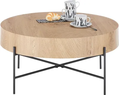 Produktbild von Couchtisch Manacor | rund | eichefarben / schwarz | 80x37x80
