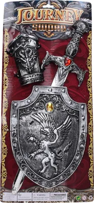 Image de Armes épée et bouclier en argent 50 cm