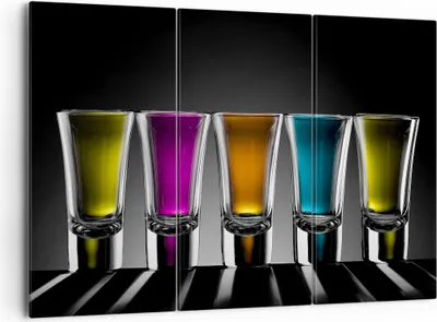 Produktbild von Bild auf Leinwand - Leinwandbild - Gläser Alkohol trinken Saft - 165x110cm - Wand Bild - Wanddeko - Leinwanddruck - Bilder - Kunstdruck - Wanddekoration - Leinwand bilder - Wandkunst - CE165x110-2194