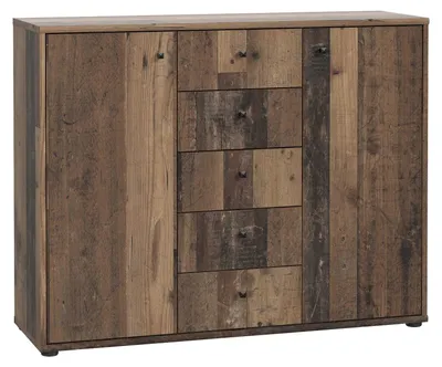 Obrázek produktu pro Komoda >Tembi< v provedení Old Wood Vintage – 108,8 x 85,5 x 34,8 cm (š x v x h)