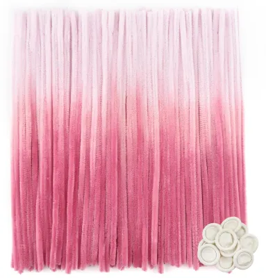 100 Chenilledraht-Stangen 30 cm, Rosa Farbverlauf, Basteldraht