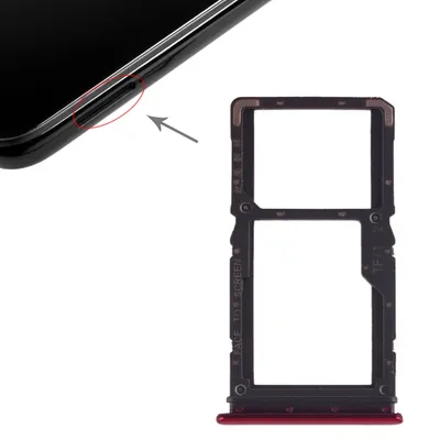 Produktbild von Sim Card Tray für Xiaomi Redmi Note 7 Rot Karten Halter Schlitten Ersatzteil Neu