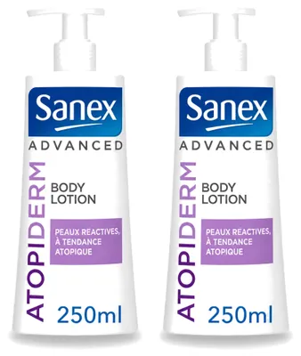 Obrázek produktu pro 2 x Sanex Advanced Atopiderm tělové mléko pro suchou a citlivou pokožku, 250 ml - výhodná balení - 2 kusy