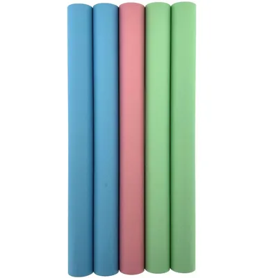 Image de Papier cadeau - 5 rouleaux - bleu, vert, rose - 4 mètres x 35 cm