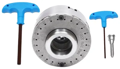 Zdjęcie produktu dla 4-otwór, gwint M33, głębokość 50 mm bez szczęk, głębokość 71 mm ze szczękami, zakres zacisku 45–81 mm, średnica całkowita 96 mm