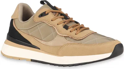 Produktbild von VAN HILL Damen Sportschuhe Laufschuhe Schnürer Profil-Sohle Schuhe 838027, Farbe: Khaki, Größe: 40