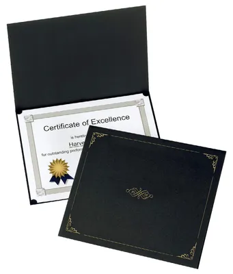 Image de Porte-diplômes Oxford, noir, format lettre, 25 pièces par paquet